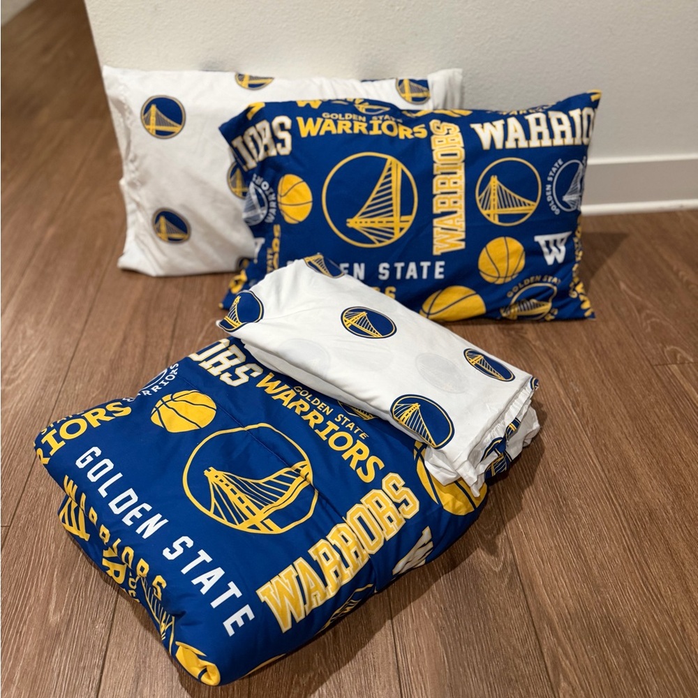 Golden State Warriors Blue & Yellow Bedding Set - NBA Team Design